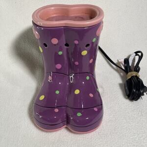 Scentsy Wellies Purple/Pink Boots Wax Melter (Works)